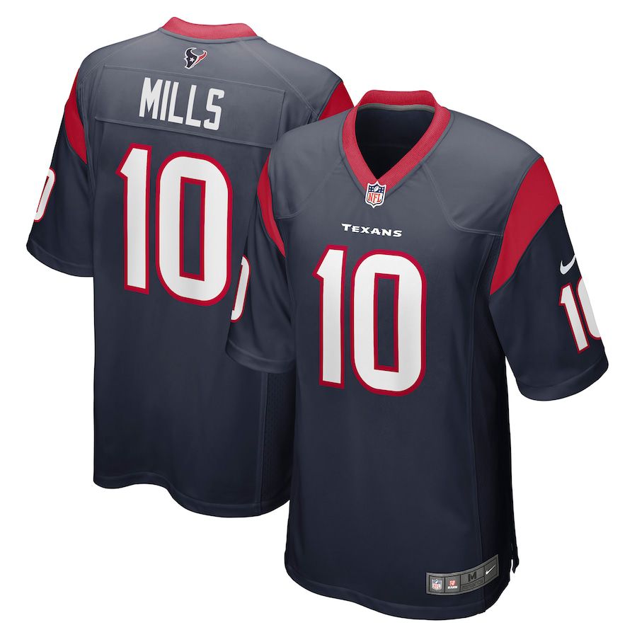 Men Houston Texans #10 Davis Mills Nike Navy Game NFL Jersey->houston texans->NFL Jersey
